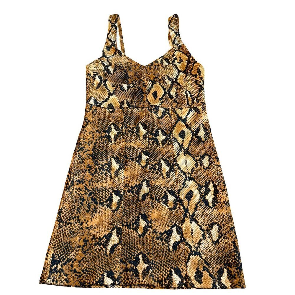 Zara Snake Python Print Mini Dress Party Stretch Tank Top Size Small Women's